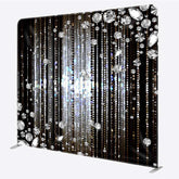 Lofaris Diamond Glitter Dots Black Tension Fabric Backdrop